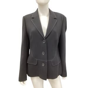Laurèl Blazer Women’s Size 12 Beautifully Tailored 100% New Wool Classic Black